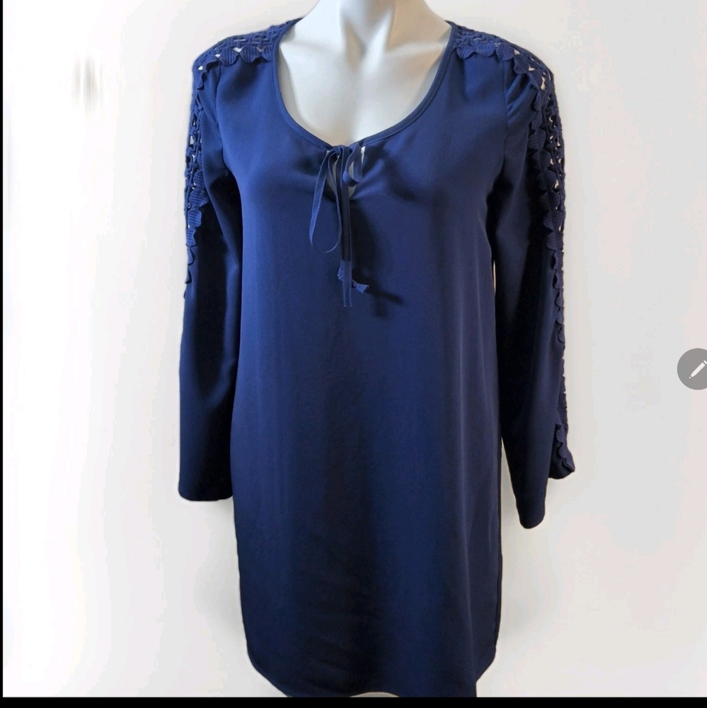 Vava by Joy Han Navy Dress with Lace Accents Size M